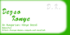 dezso konye business card