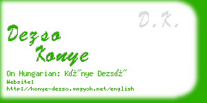 dezso konye business card